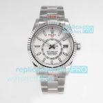 AI Factory Swiss Replica Sky Dweller SS White Working Month and 2nd Time Zone Watch 42MM